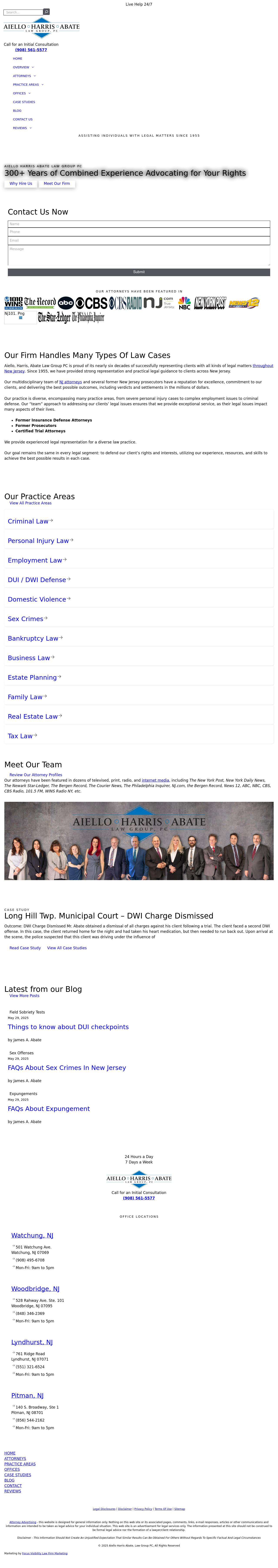 Aiello, Harris, Marth, Tunnero, Pastor & Schiffman, PC Attorneys At Law - Watchung NJ Lawyers