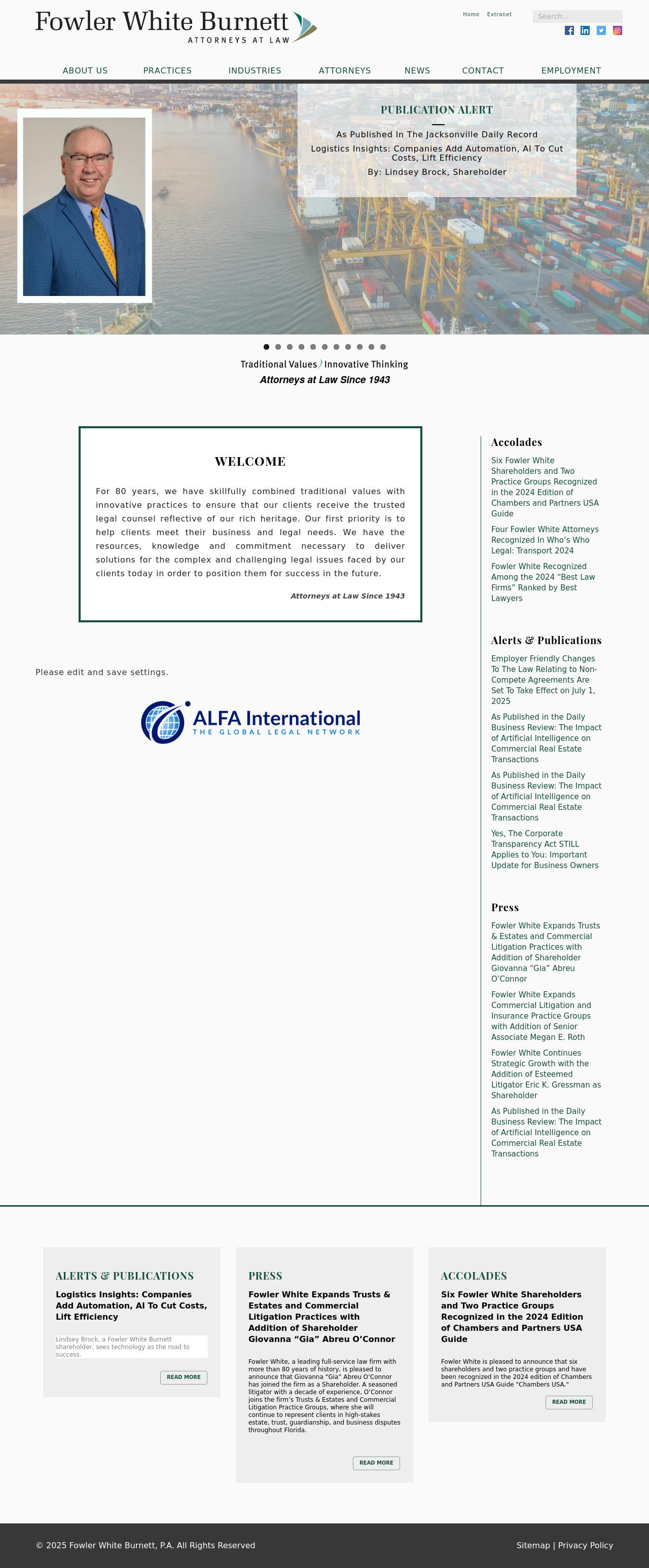 Fowler White Burnett, P.A. - Miami FL Lawyers