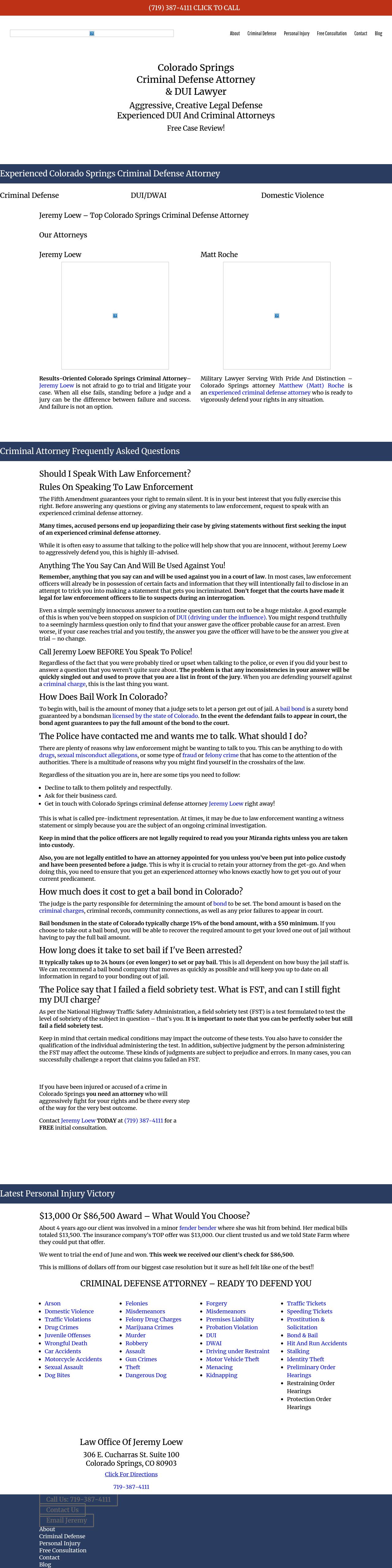 Law Office Of Jeremy Loew - Colorado Springs CO Lawyers