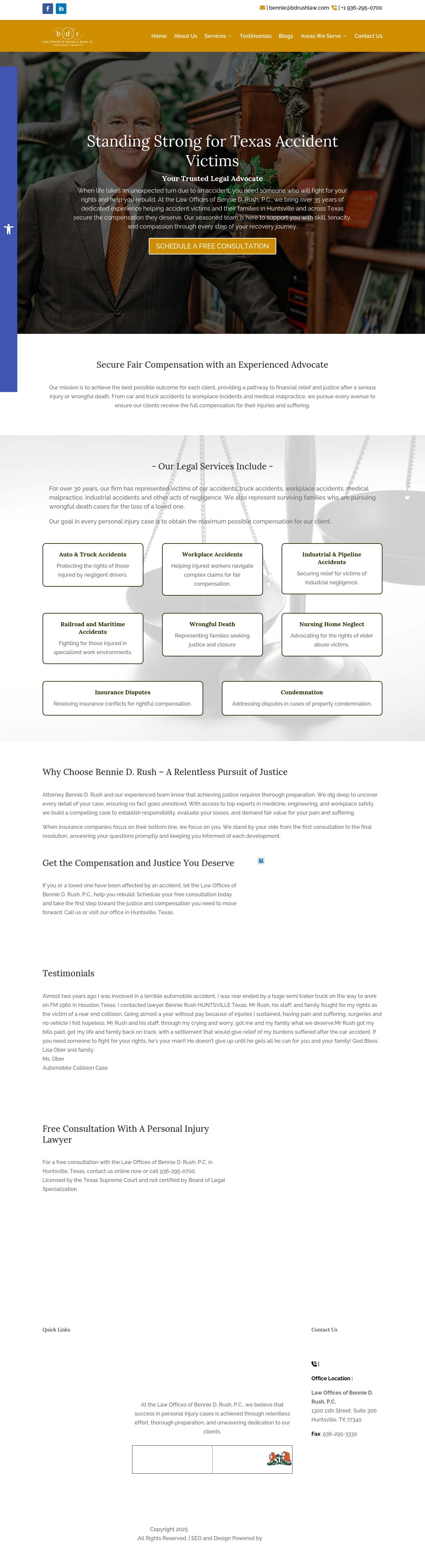 Law Offices of Bennie D. Rush, P.C. - Huntsville TX Lawyers