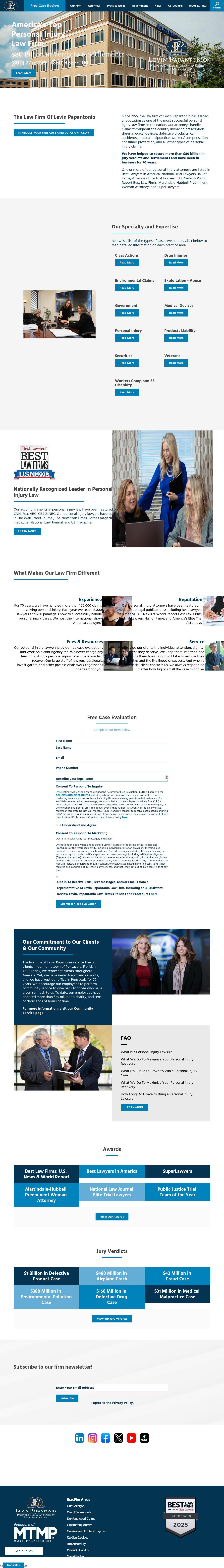 Levin Papantonio Thomas Mitchell Rafferty & Proctor P.A. - Pensacola FL Lawyers