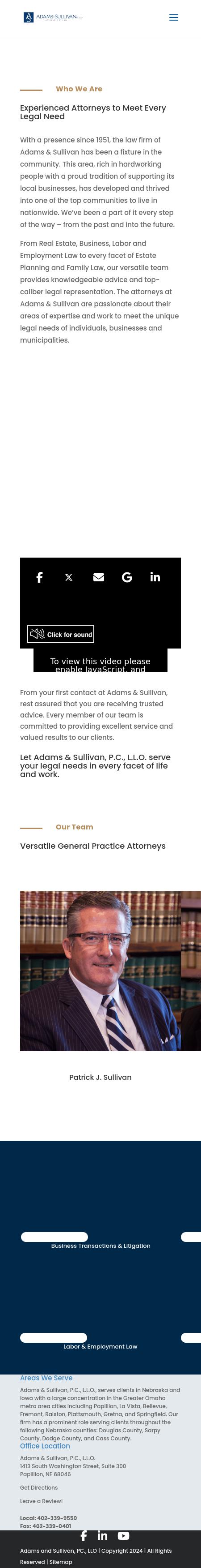 Adams & Sullivan, P.C., L.L.O. - Papillion NE Lawyers