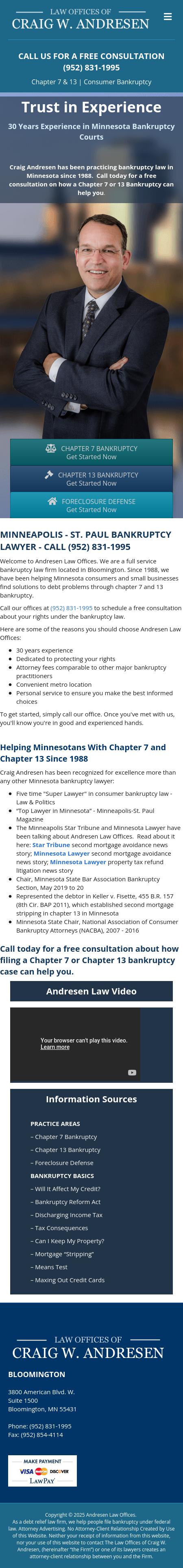 Craig W. Andresen - Bloomington MN Lawyers