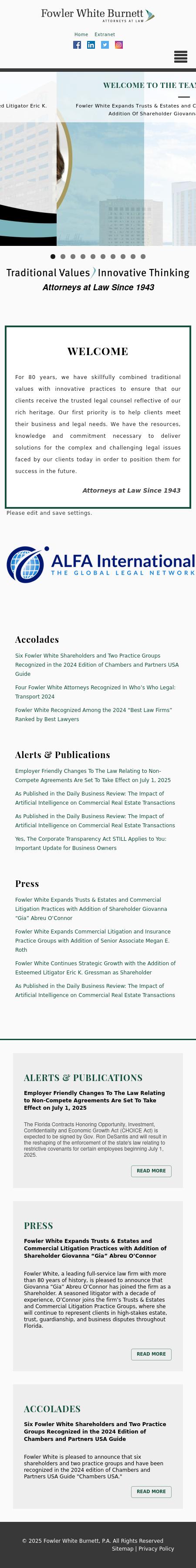 Fowler White Burnett, P.A. - Miami FL Lawyers