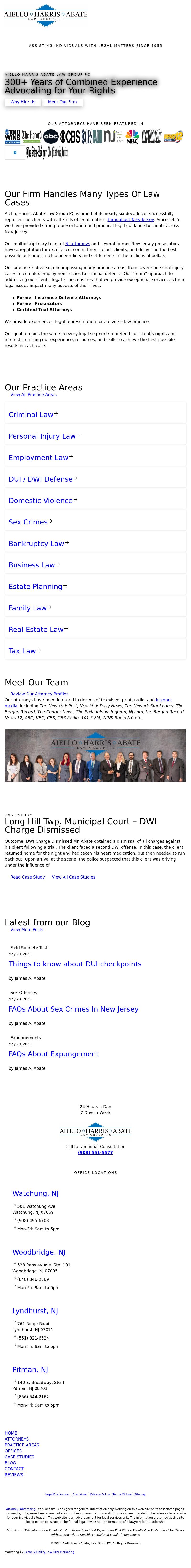 Aiello, Harris, Marth, Tunnero, Pastor & Schiffman, PC Attorneys At Law - Watchung NJ Lawyers