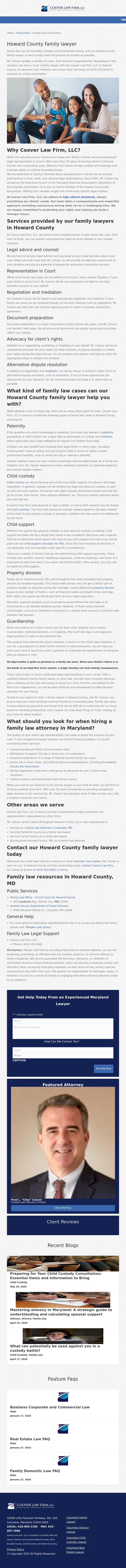 Howard County Family Lawyer - Columbia MD Lawyers