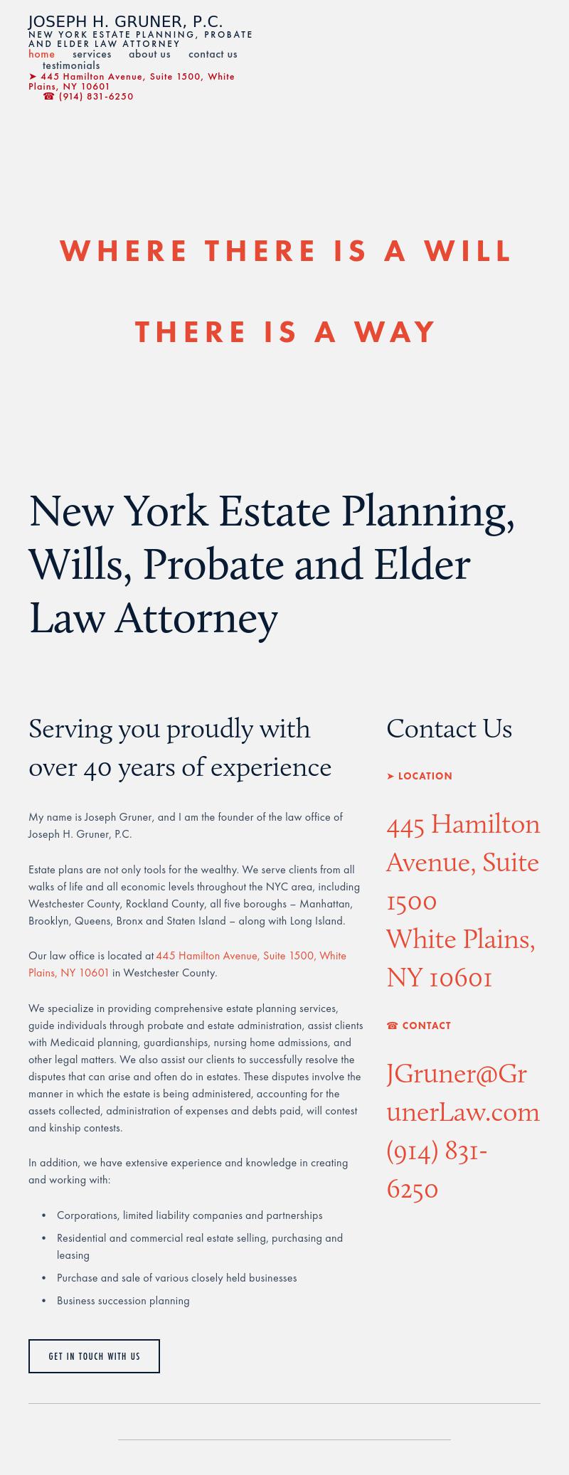 Joseph H. Gruner, P.C. - White Plains NY Lawyers