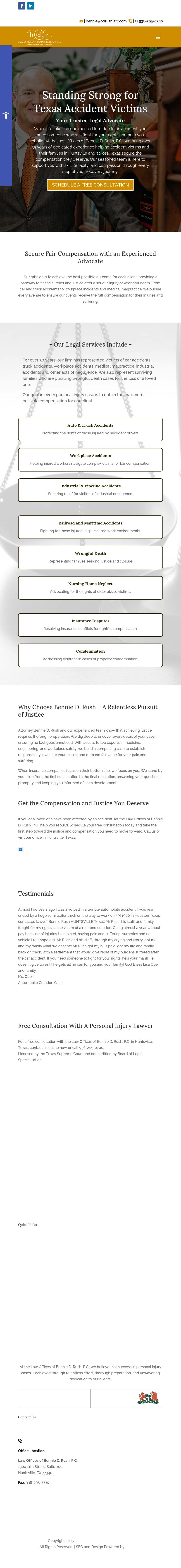 Law Offices of Bennie D. Rush, P.C. - Huntsville TX Lawyers