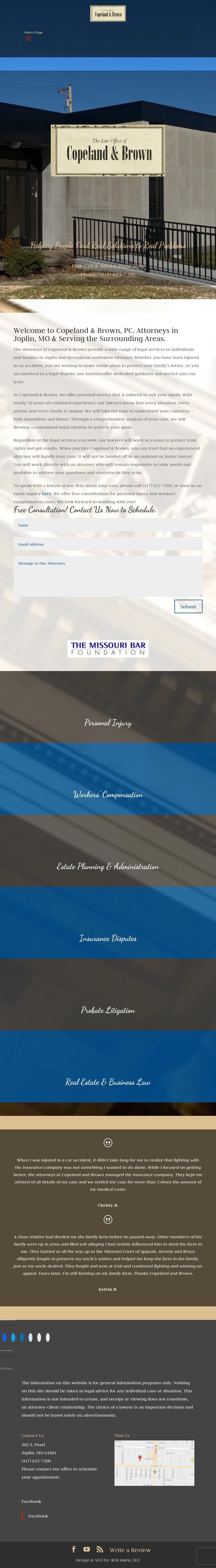 The Law Office of Copeland & Brown - Joplin MO Lawyers