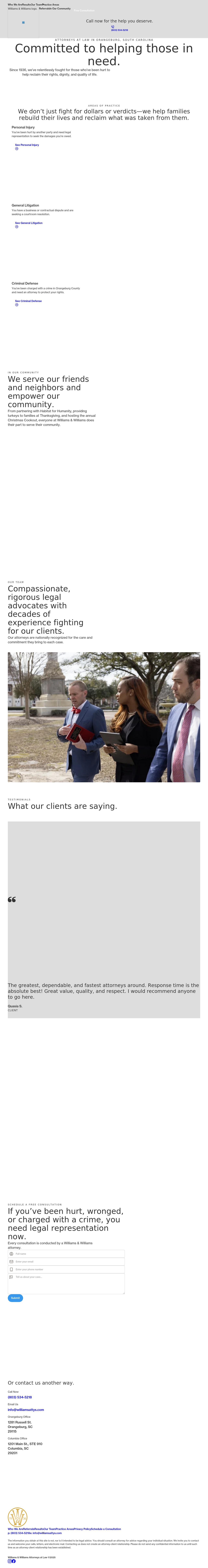 Williams & Williams - Orangeburg SC Lawyers